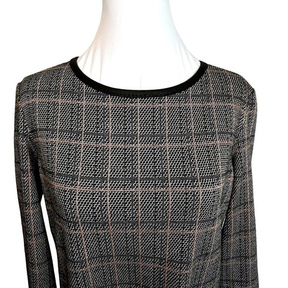 Max Studio Dress Womens Size S Brown Plaid Sheath Career Dark Academia - Picture 4 of 10